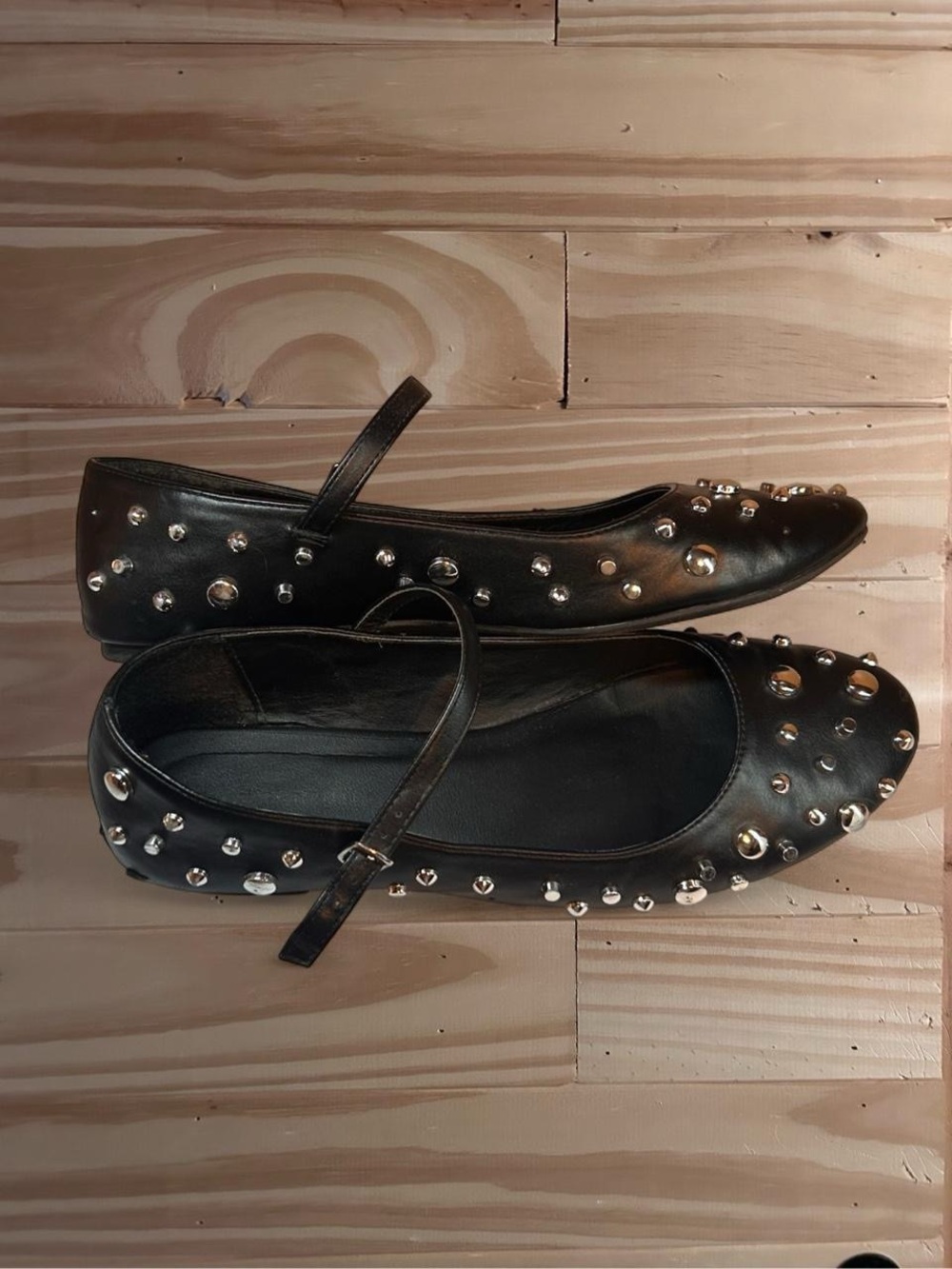 Madden Girl Studded Black Mary Jane flats s 8.5
